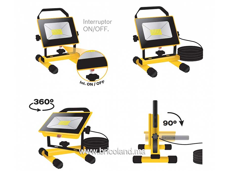 Projecteur LED portable 20W IP65 1700LM VITO -16502