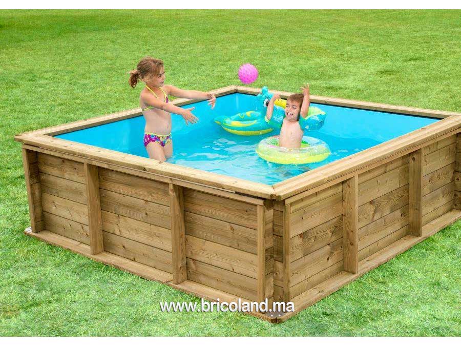 Piscine Bois PISTOCHE 2X2m avec Filtration et Couverture-17469