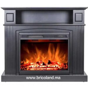Cheminée électrique avec meuble en Bois-0