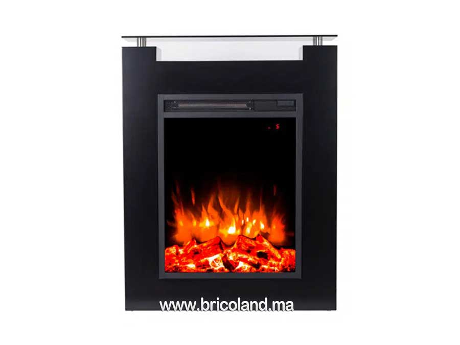 Cheminée électrique avec meuble en Bois et Vitre Télécommande 1600 W-0