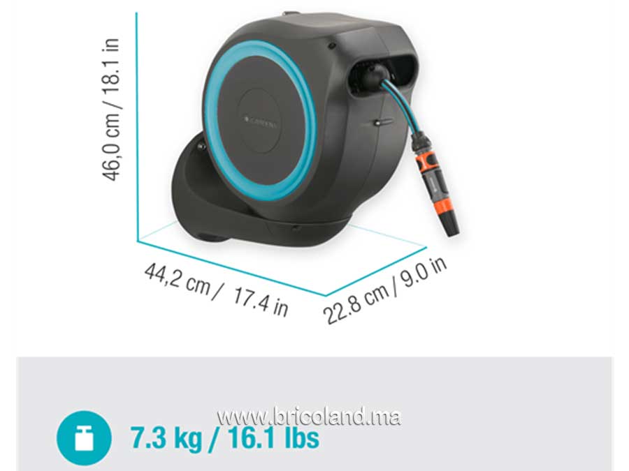 Dévidoir automatique mural RollUp S 15 m - GARDENA-17271