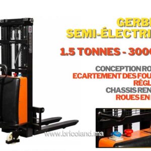 Gerbeur semi-électrique 1500kg - 3000mm - NOBLELIFT-0