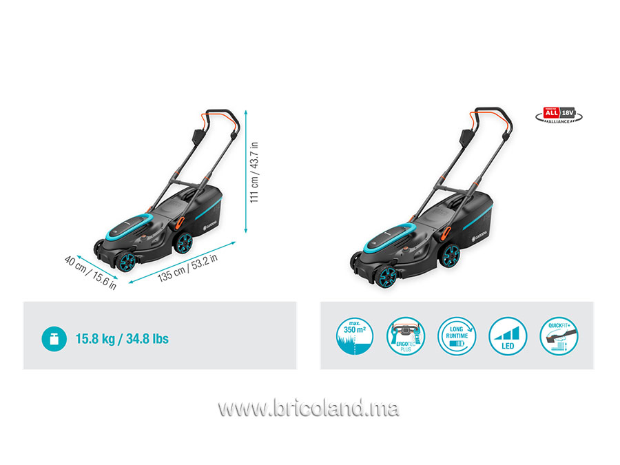 Tondeuse à gazon à batterie PowerMax 37/36V P4A - Gardena-17209