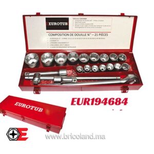 Coffret à douille 3/4'' - 21 PCS - EUR194684 - EUROTUB-0