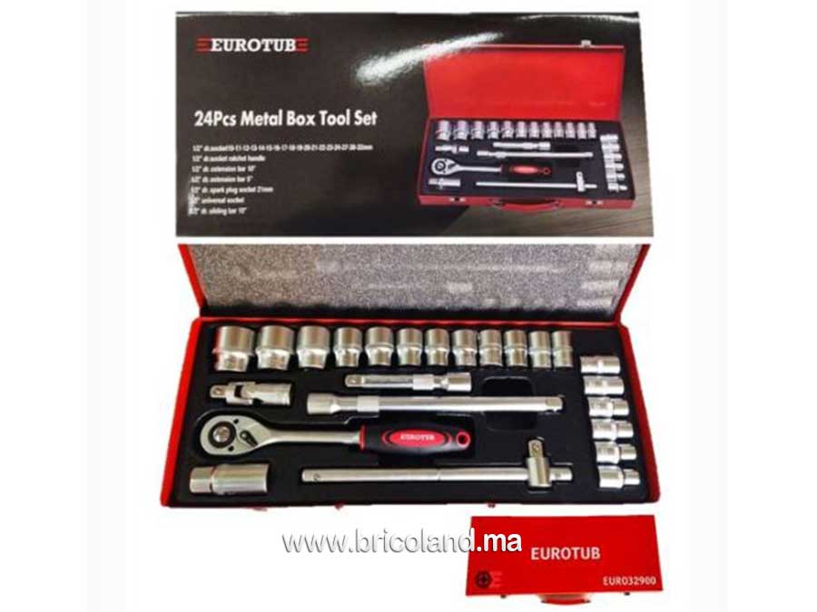 Coffret à douille 1/2" 24pièces EURO32900 - EUROTUB-0