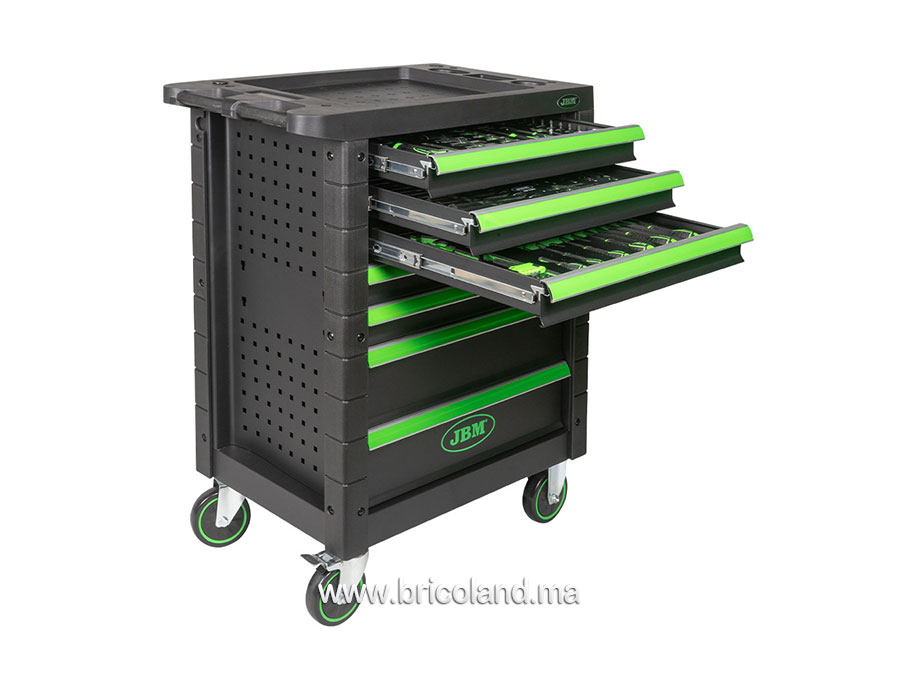 Servante d'atelier 7 tiroirs avec 172 outils 53904 - JBM-17513