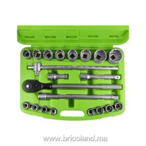 Coffret 21 Pièces Douilles 3/4" 12-LAMES ZINGUÉES - 53728 JBM-0