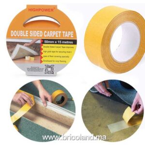 Ruban adhésif double faces pour tapis et moquettes 15m - 50mm - HIGH POWER -0
