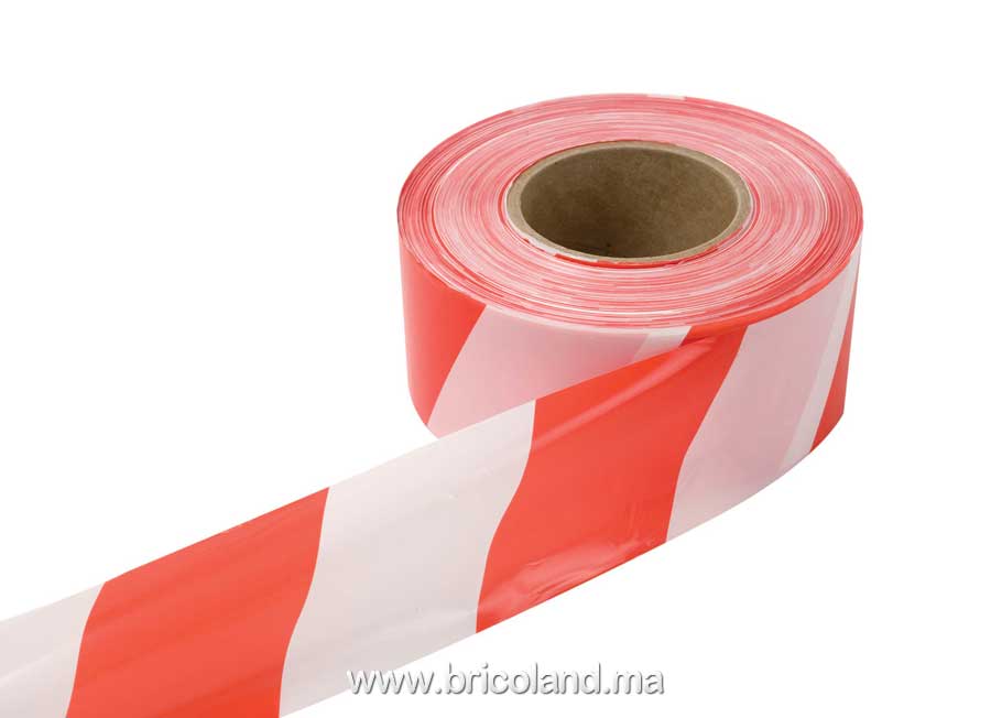 Ruban de signalisation rouge/blanc - 250m-0