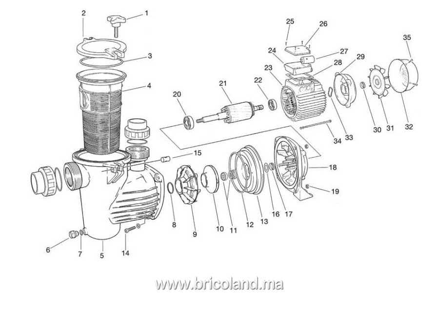 Pompe de piscine 0.75Hp Monophasé 10m³/h OPTIMA 75M -18092